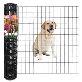 FOREHOGAR Black PVC Coated Welded Wire Fence 36 Inch x 25 Foot, 2 Inch x 3 Inch 16GA, Garden Border Fencing Roll Vinyl Coating Metal Wire Mesh for Yard Vegetable Plant Protection Poultry Netting