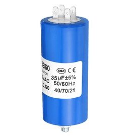 PATIKIL CBB60 35uf Running Capacitor,1Pcs AC 250V 4Pins 50/60Hz Cylinder Bottom with Screw 95 x 45mm for Washing Machine,Cleaning Machine Motor Star