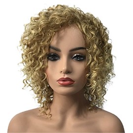 Wiginway Women Wigs Medium Curly Gold Wigs Synthetic Wig For Womens Hair Wigs 8 Inch