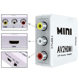 AIMALL AV2HDMI Composite AV CVBS 3RCA to HDMI 1080p Converter Adapter Video Upscaler HD, Supports PAL/NTSC, Plug and Play