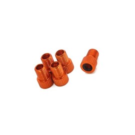 Partuto 5Pcs Orange Aluminum Alloy Bike French to American Tire Valve Adapter Replacement