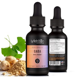 Lyfetrition Lyfetrition GABA with L-Theanine, Ginkgo Biloba (Salisburia biloba) Extract, Organic Peruvian MACA Root (Lepidium meyenii) Extract, 118 ml, 4 FL Oz Liquid, 220 Servings, Made in USA, Quick Absorption