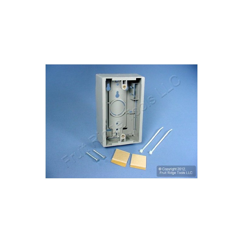 Leviton 42777-1GB Surface Mount Backbox, Single Gang, Grey, 1.45"