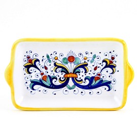 RICCO DERUTA: Butter Dish - Small Tray [#9510-RIC] ~ Authentic hand painted in Deruta, Italy. Original design. Shipped from the USA with Certificate of Authenticity.