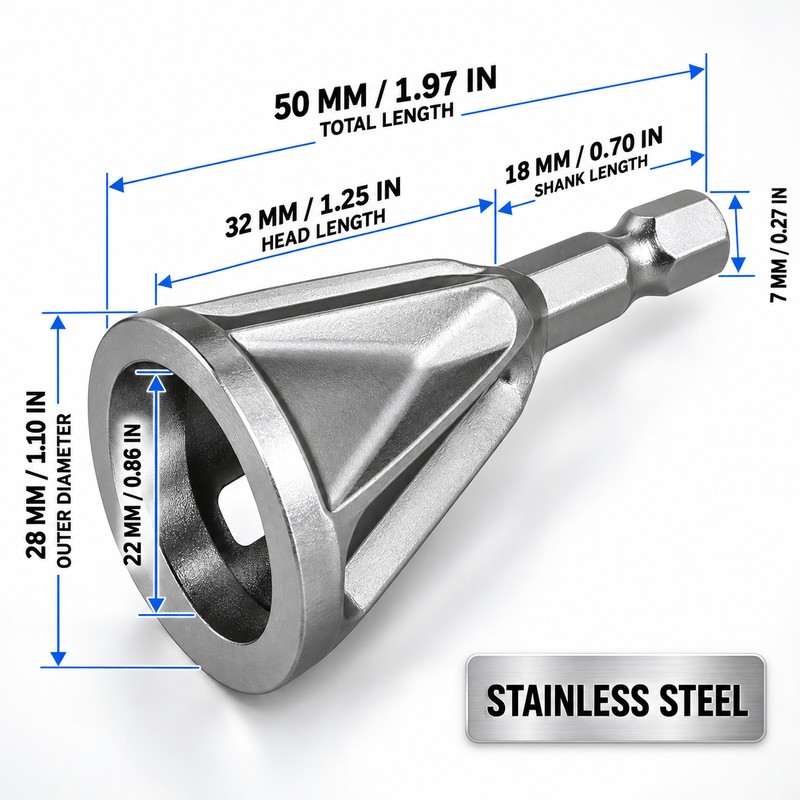 5 Pack Stainless Steel External Deburring Chamfer Tools with 7mm