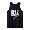Beer, BBQ, Babes, Babies Funny Father Pregnancy Announcement Tank Top