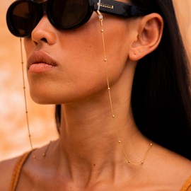 Made by Nami Women's Gold Glasses Chain 70 cm Surgical Stainless Steel Hypoallergenic Waterproof Jewellery Boho Jewellery Summer Accessories, gold