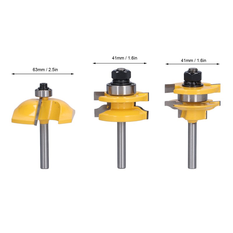 3Pcs Rail Stile Router Bits Roman Ogee Bit Woodworking Groove