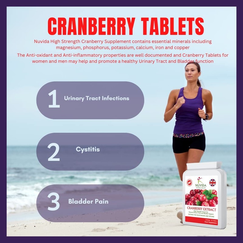 Cranberry Tablets/High Strength Cranberry Supplement / 90 Cranberry Extract Tablets