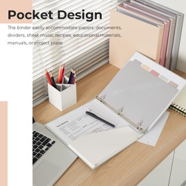 Y YOMA Colored 1 Pack 3 Ring Binder for Letter Size with 5 Tab Dividers Cardboard 1 inch 3-Ring Pocket Binder Cute Binder Decorative Organizer for Home School Office Supplies, Morandi Organge