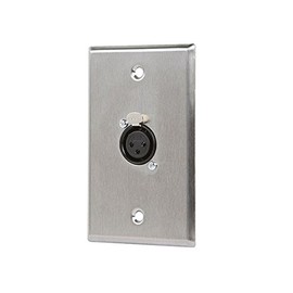 Monoprice 107396 XLR Female 3 -Pin One-Port Zinc Alloy Wall Plate Silver