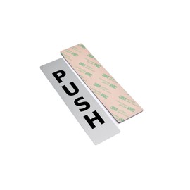 Pair of Push & Pull Adhesive Door Signs - Available in Gold or Silver Metallic. Generic Door Sign for business, restaurants, bars, hotels, schools, cafe (Silver)