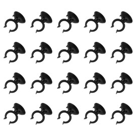 sourcing map 20Pcs Aquarium Suction Cup Clips, 20mm Airline Tube Holders Clamps Cup Holder Sucker Tube Sucker for ID Airline Tubing Fish Tank, Black