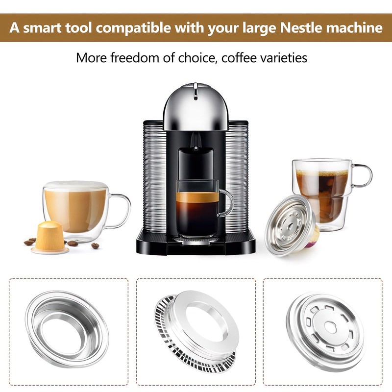 Reusable Coffee Pods Adapter Compatible with Delonghi ENV135, Capsule Converter