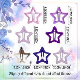 JeVenis Purple Star Kawaii Hair Y2K Hair Clip Y2k Accessories Star Y2k Hair Clips Y2k Hair Accessories Emo Hair Accessories Disco Hair Accessories