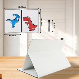 Small Desk Dry Erase Board, A4 White Board with Standing, Mini Whiteboard Easel Pad Set, Stenography Artifact for Office, Home and School Supplies, 17.5 * 11.8 Inches Reusable Notepad