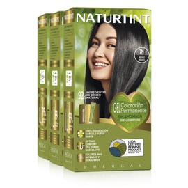 Naturtint Biobased Hair Colour without Ammonia 1N Black High Content of Natural Ingredients Pack of 3 510 ml