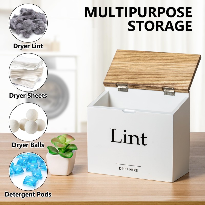 Waratah Designs Magnetic Lint Bin for Laundry Room - Compact