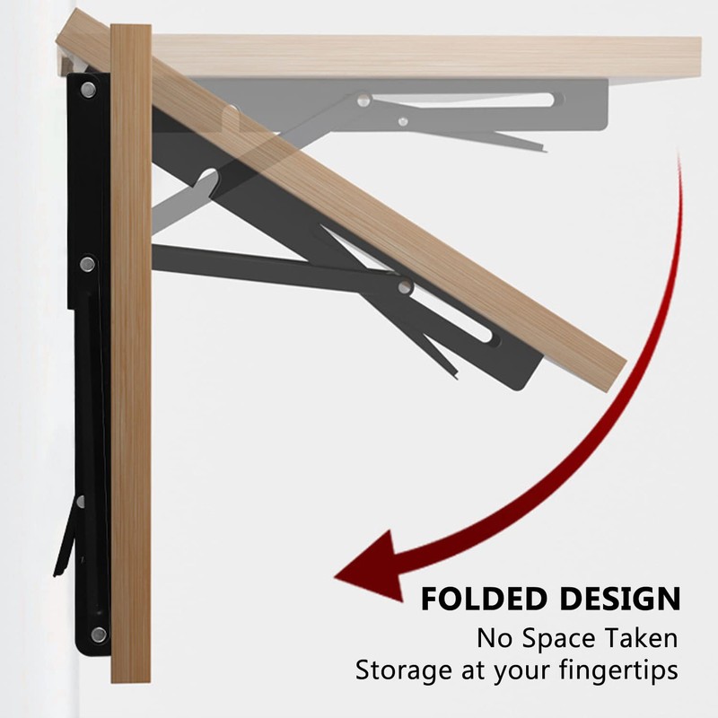 2 Pack 12 Inch Folding Shelf Brackets, OBYFGILY Heavy Duty