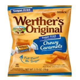 Werther's Original Sugar Free Variety Pack of 4 - One Bag of Each Flavor - Hard Caramels, Caramel Coffee, Caramel Chocolate, and Chewy Caramels