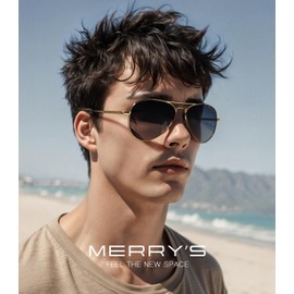 MERRY'S Classic Aviator Military Polarized Sunglasses for Men or Women S8562