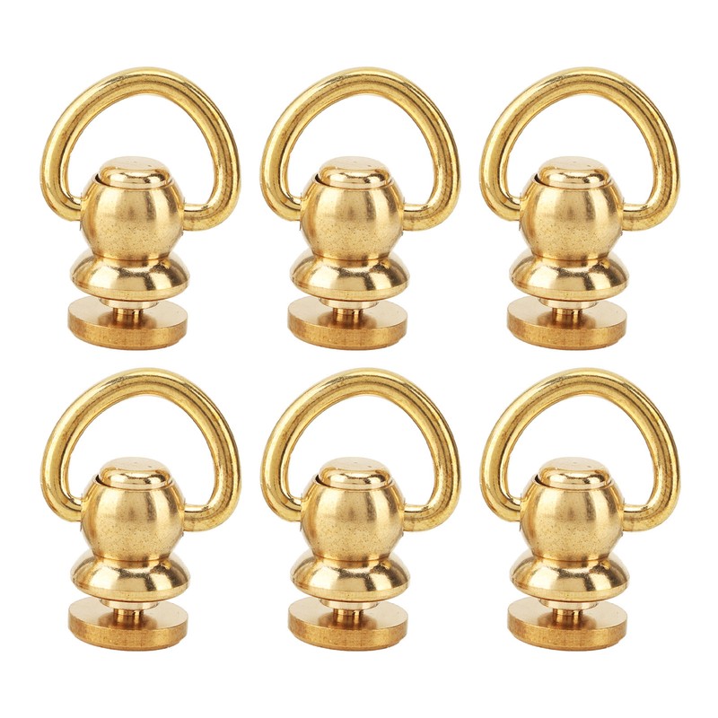 12 Sets D Ring Stud Screw Gold Brass Metal Plating