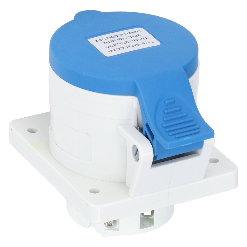 3 Pin 2P+E Industrial Connector IP44 Waterproof Concealed Mount Aviation
