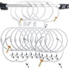 Lsgoodcare 20Pcs Openable Curtain Clips with Rings White 3Inch, Strong