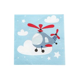 5" Airplane Party Paper Beverage Napkins - 16 Count