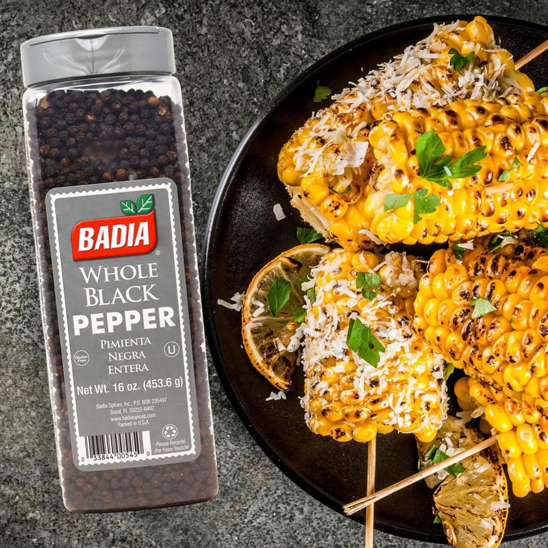 Badia Whole Black Pepper, 16 oz – Aromatic and Flavorful