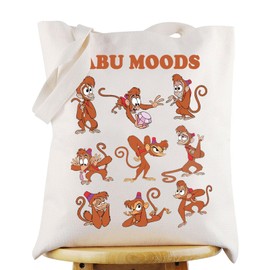 WZMPA Aladdin Abu Monkey Tote Bag Abu Fans Gift Abu Moods Reusable Shopping Bag Abu Merchandise, Abu Moods Tg