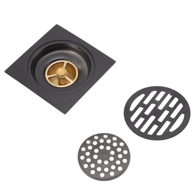 Floor Drain European Style Antique Stainless Steel and Copper Square