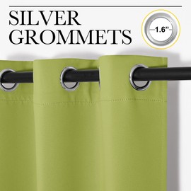 NICETOWN NICETOWN Room Darkening Window Panels - Fresh Green Thermal Insulated Curtains 95 inches Length for Christmas Bedroom (42 inches Width, Double Pieces)