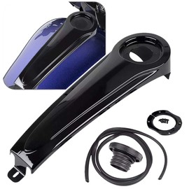 Cyreedom Gloss Black Motorcycle Gas Tank Dash Console with Gas Cap for Harley Touring Bagggers Electra Glide Ultra Glide Street Glide Road Glide 1986-2007 (Black Cap)