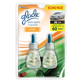 Glade Aromatizante de Ambiente Continuo para Auto, Repuesto, Aroma Auto Nuevo, 14 ml