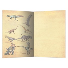 Tree-Free Greetings EcoNotes 12 Count Dinosaur Collage All Occasion Notecard Set with Envelopes, 4 x 6 Inches (FS66953)