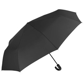 Perletti Technology Golf Pocket Umbrella Men's Open Automatic Umbrella Storm Proof Windproof Large XL with Fibreglass Classic Men's Umbrella PFC Free Diameter 118 cm Black, black