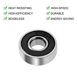 24PCS 608-RS Ball Bearing - Double Rubber Sealed Shielded Miniature Deep Groove 608rs Bearings for Skateboards, Inline Skates, Scooters, Roller Blade Skates & Long Boards
