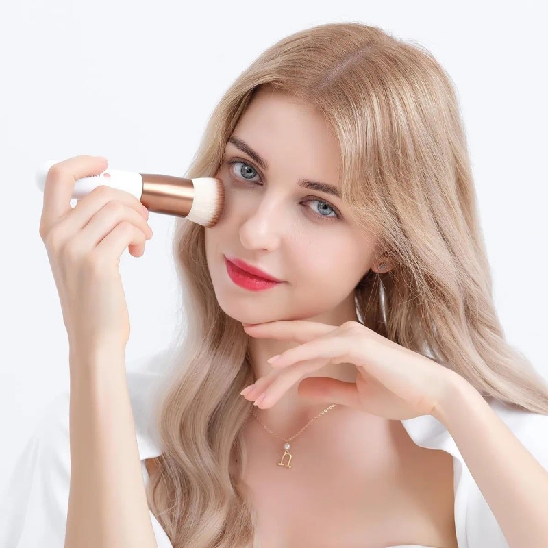 Brochas De Maquillaje Ducare Foundation, Brocha Sintética Pa Color Blanco