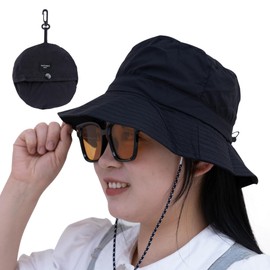 RUACAT Men Women Outdoor Bucket Hat Quick Dry Packable Boonie Hat UV Protection Sun Hat - Black
