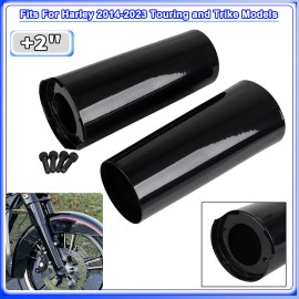 Unbranded 2" Extended Fork Slider Covers Black For Harley Electra Street Tri Glide FLHTK