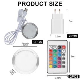 2 Pieces 3D Printer LED Lamp Kit for Lab A1/A1mini/P1S/P1P/X1C, 3D Printer Part LED Light Strip Lighting Strip Model Set, with USB Adapter, Night Light Models Replacement for 3D Printer, RGB Light