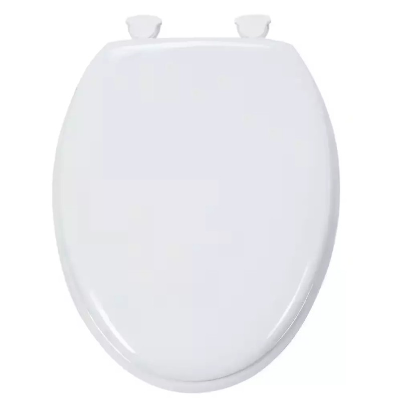 Glacier Bay Elongated Enameled Wood Closed Front Toilet Seat White
