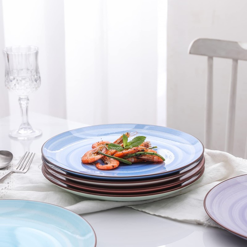 Selamica Ceramic 10 inch Dinner Plates, Large Dessert Salad Plates,