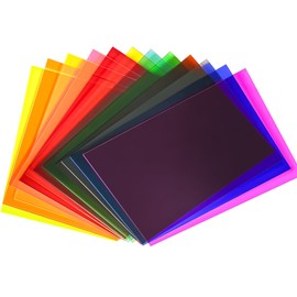 Lesnlok Colored Acrylic Sheets 1/8 inch Thick 3mm 12 Pack 12 x 16 Clear Colored Plexiglass Sheets,for Sign,Craft,Painting,Laser Cutting,DIY Display Projects… (12, Colored, 12"x 16")