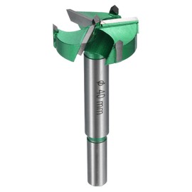 sourcing map Forstner Drill Bit 1-9/16" (40mm) Carbide Upgraded 3 Flutes Wood Hinge Drill Bits Opener Cutter for Hole Drilling Woodworking, Green