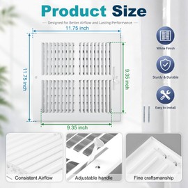 3 Pcs 10 X 10 Inch Interior Size Ceiling Register Vent Cover White