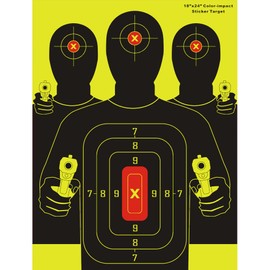 10 Pcs 18" x 24" Color Impact Silhouette Sticker Target for Shooting Splatter Paper Target Sight-in Targets
