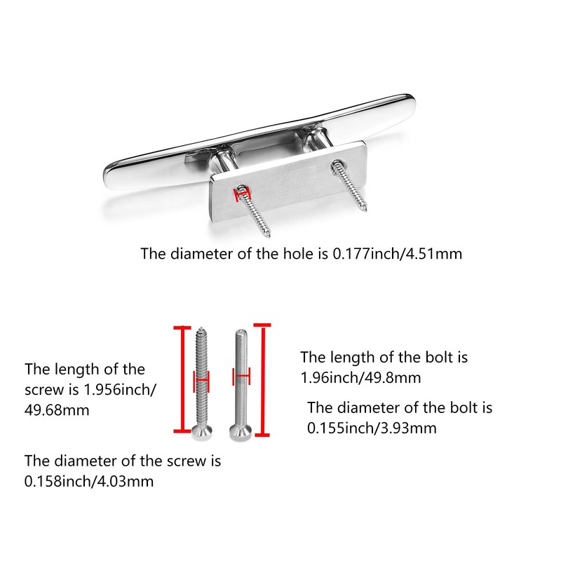 GANGUOLA 4 Inch Stainless Steel Boat Cleats, Marine Dock Cleats,