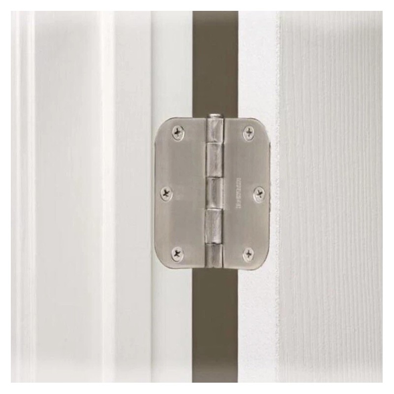 Everbilt 3-1/2" Satin Nickel 5/8" Radius Smooth Action Door Hinges,